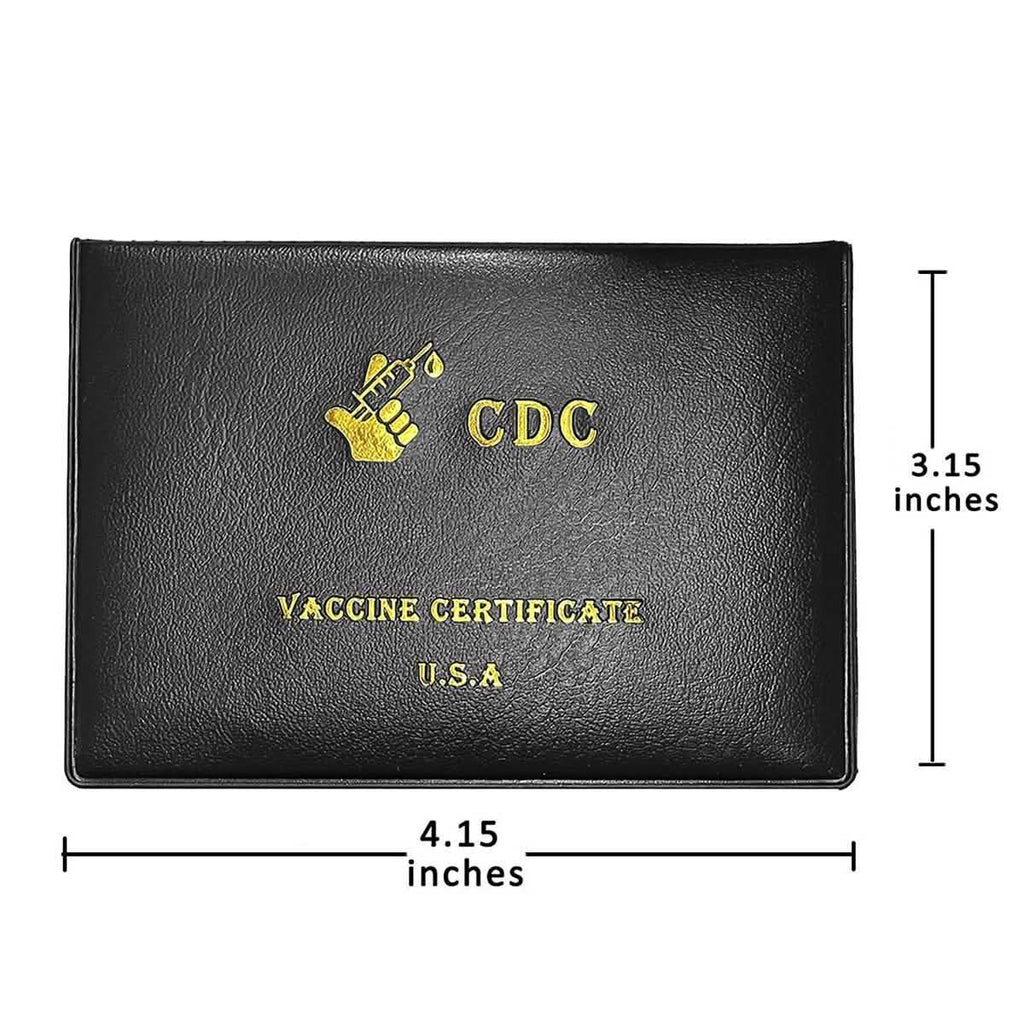 2-Pack: Faux Leather CDC Vaccination Card Immunization Record Protector Holder