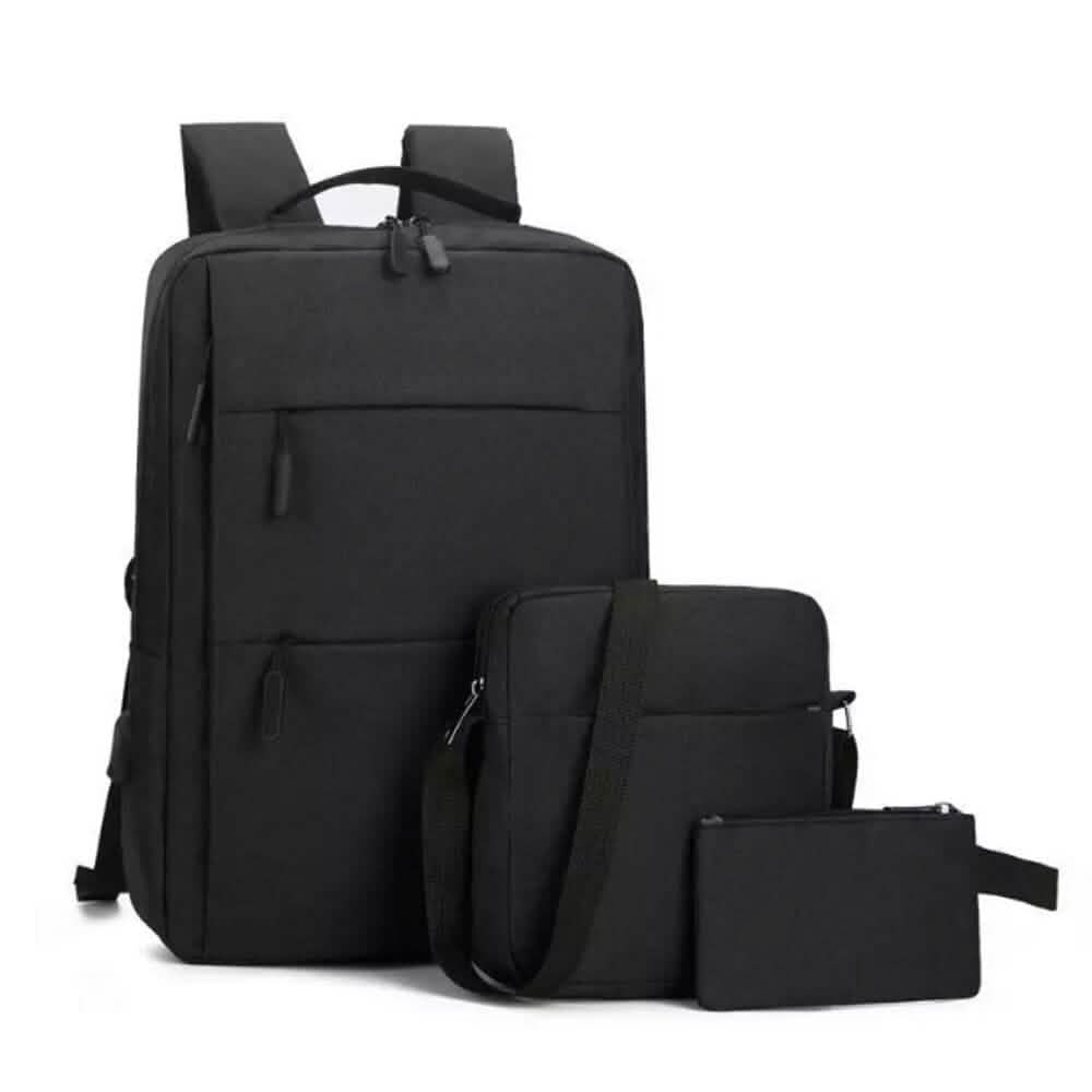 3-Pieces Set: USB Multifunction Large Capacity Business Laptop Bags Set