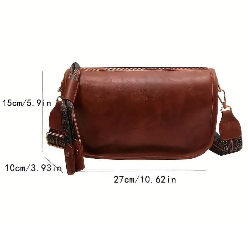 Graphic Pattern Zipper Crossbody Bag