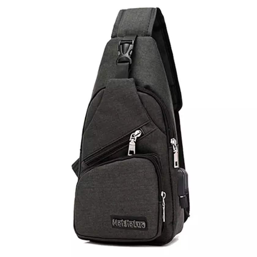 Men Women Crossbody Shoulder Bag with USB Port