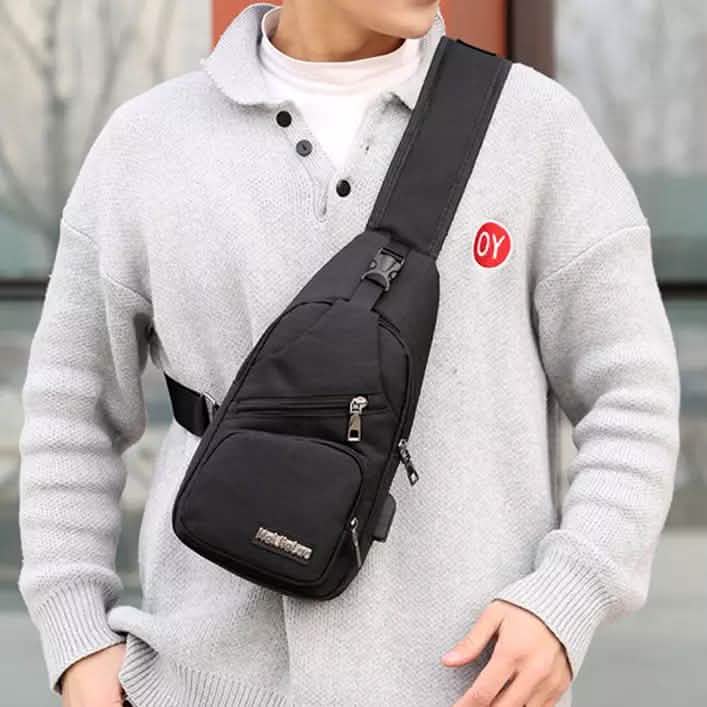 Men Women Crossbody Shoulder Bag with USB Port