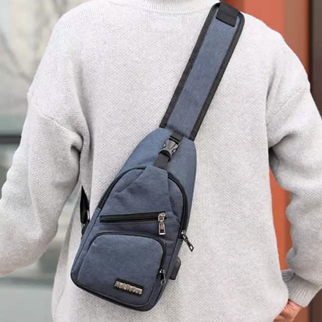 Men Women Crossbody Shoulder Bag with USB Port