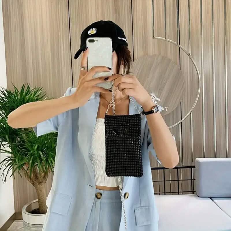 Shimmering Bling Rhinestone Crossbody Purse